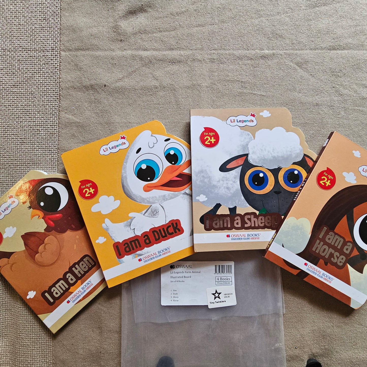 AB000026 - Little Legends Farm Animal Illustrated board Books. Set of 4 Books