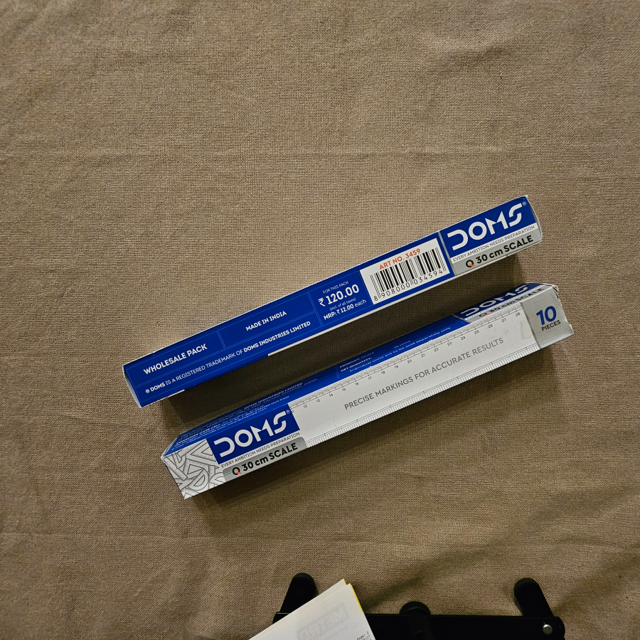 STA000003 - DOMS Scale 12 Inch Plastic - Pack of 10