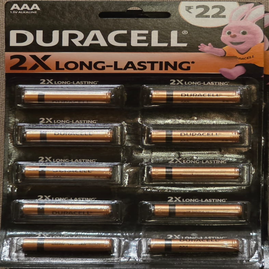 BAT000001 - Duracell AAA Batteries - 10 Batteries
