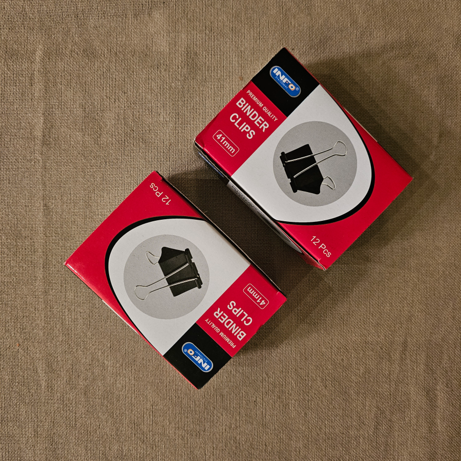 STA000005 - INZO Binder Clips 41 mm - Pack of 12