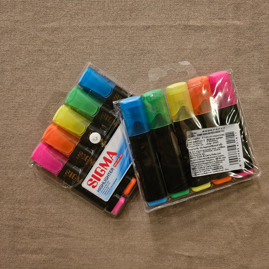 ART000019 - Sigma Highlighter - Pack of 5