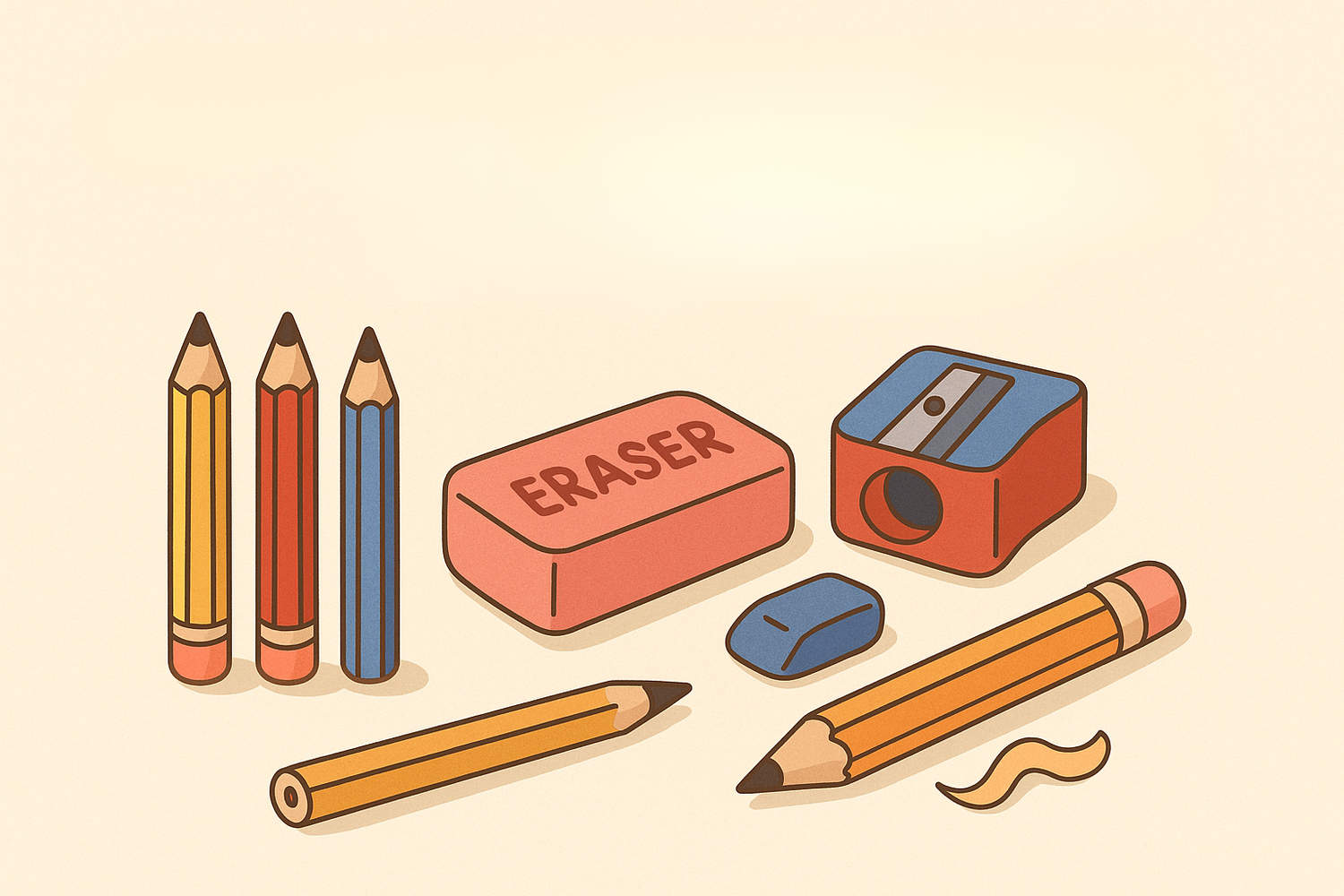 Pencils, Erasers & Sharpeners