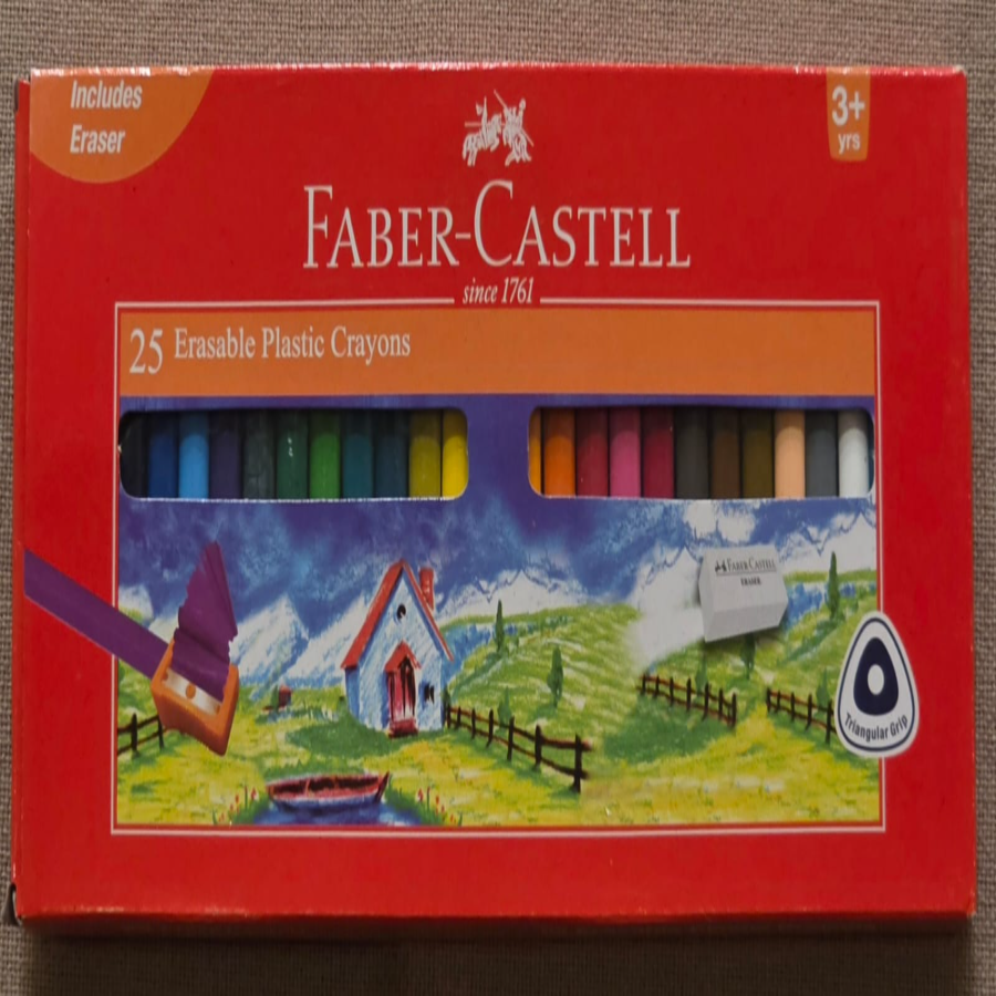 ART000008 - Faber Castle Erasable Plastic Crayons - Pack of 25