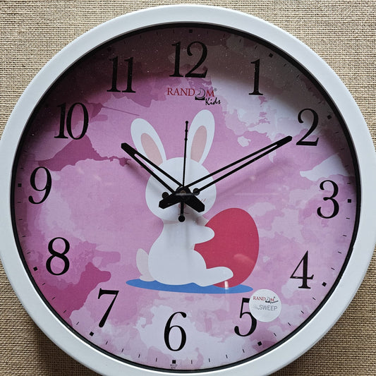 WD000006 - Children's Wall Clock - Pink Bunny